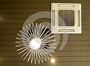 Ceiling mounted cassette type air conditioner and chandelier