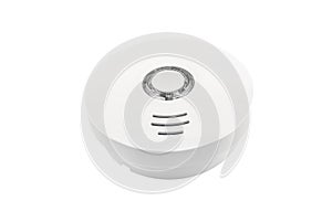 Ceiling mounted smoke and carbon monoxide detector with center led, isolated on white background with clipping path.