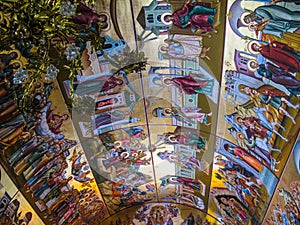 The ceiling of Orthodox church of Saint Savvas, of the patron saint of the Greek