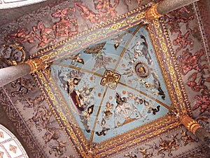 The ceiling of Patuxai Victory Monument in Vientiane, LAOS	