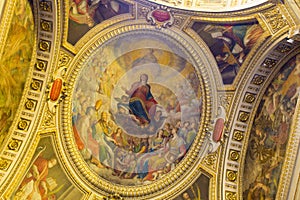 Ceiling religious painting from Chiesa del Gesu church photo