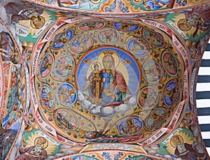 Ceiling of Rila Monastery in Bulgaria