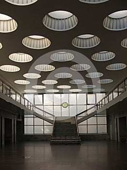 Ceiling with rooflights. Partial view