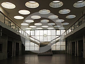 Ceiling with rooflights. Partial view