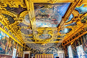 Ceiling Grand Council Palazzo Ducale Doge's Palace Venice Italy