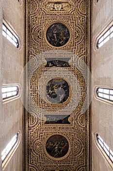 Ceiling of San Pietro a Majella in Naples, Italy photo