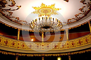 The ceiling of the theater hall of Oravita, in the old region of Banat