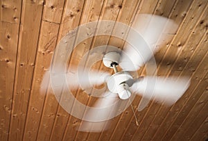 Ceiling ventilator fan, wooden roof