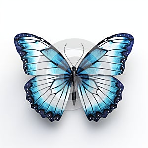 Cel-shaded 3d Butterfly On White Background