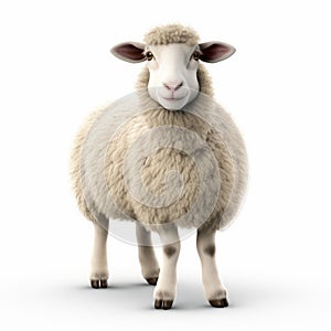 Cel Shaded 3d Sheep On White Background - Creative Commons Attribution photo