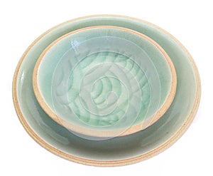 Celadon ceramic dishes