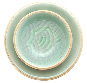 Celadon ceramic dishes