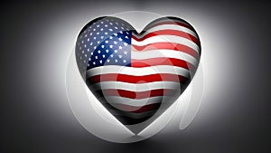 Celebrate American pride with the iconic USA flag. A heart symbolizes love for the nation, shining