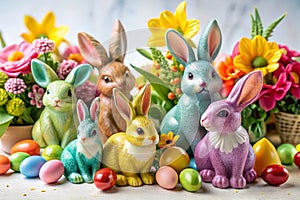 Vibrant Easter Bunny Decorations Festive SpringThemed Decor for a Spring Celebration photo