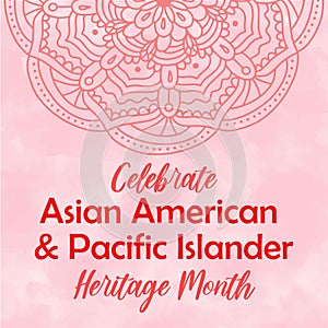 Celebrate Asian American Pacific Islander Heritage month. Pastel pink watercolour textured vector watercolor background