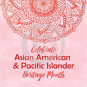 Celebrate Asian American Pacific Islander Heritage month. Pastel pink watercolour textured vector watercolor background