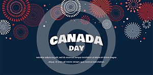 Celebrate banner of the national day of Canada. Happy independence day card.