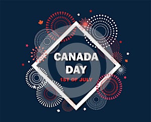 Celebrate banner of the national day of Canada. Happy independence day card.