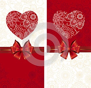 Celebrate bow background with heart.