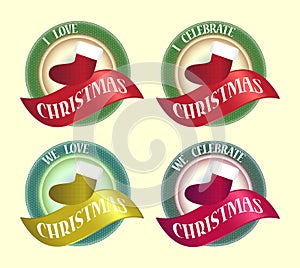 Celebrate Christmas Symbol Badge Icon Logo Design