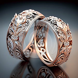 Eternal Union: Illustration of Two Gold Wedding Rings