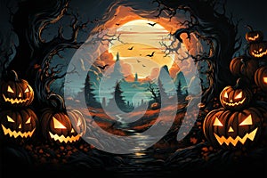 Celebrate Halloween joyously with this perfect Happy Halloween banner design photo