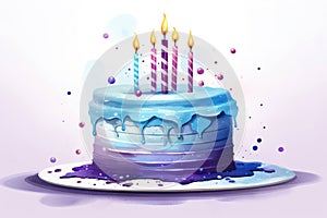 Celebrate holiday food illustration birthday candle anniversary cake party sweet happy dessert background