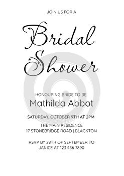Celebrate love, elegant bridal shower invite