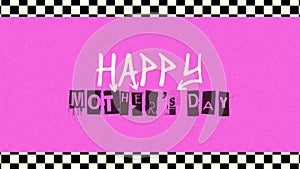 Celebrate Mothers Day with a pink and checkered-themed greeting
