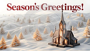 Golden Sunrise Over Snowy Hills New Year Greeting Card photo