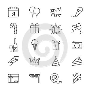 Celebrate and party icons set,Vector and Illustration