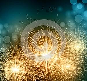 Celebrate party sparkler little fireworks. Vector photo