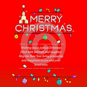 Celebrate the Season: Joyful \'Merry Christmas\' Card Illustration for Your Festive Creations!