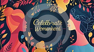 Celebrate Womanhood Elegant Banner Design