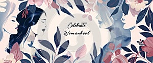 Celebrate Womanhood Elegant Banner Design