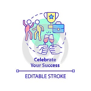 Celebrate your success concept icon