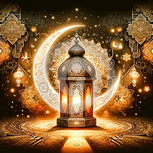 Celebrates Ramadan with an Arabic lantern