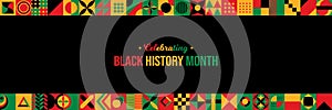 Celebrating Black History Month Background. February Awareness Celebration poster. Horizontal website header banner vector