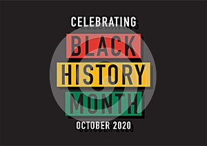Celebrating Black history month October 2020 vector illustration