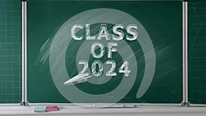 Celebrating the Future Graduates - Class of 2024. Illustration on a greenboard