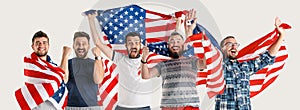 Young people with the flag of United States of America