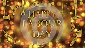 celebrating international labour day on first may animation with greetings