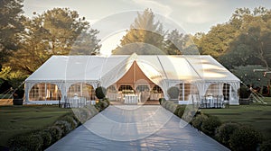 Celebrating Love Under the Elegant Wedding Tent in the Park