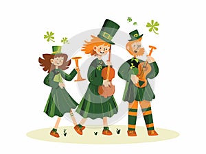 Celebrating St. Patrick\'s Day - Illustration of Festive Parade