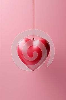 Celebrating Valentine's Day and love with a greeting card that exhibits an elegant minimalist red heart