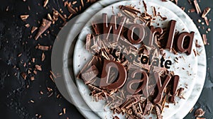 Celebrating World Chocolate Day with Decadent Chocolate Shavings on a Plate