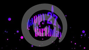 Celebration of 27 Years Happy Birthday Party. invitation Moments Colorful Creative Logo Videos