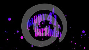 Celebration of 41 Years Happy Birthday Party. invitation Moments Colorful Creative Logo Videos