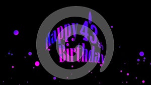 Celebration of 43 Years Happy Birthday Party. invitation Moments Colorful Creative Logo Videos