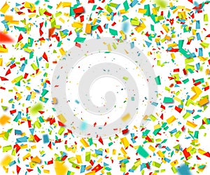 Celebration background with fly colorful confetti